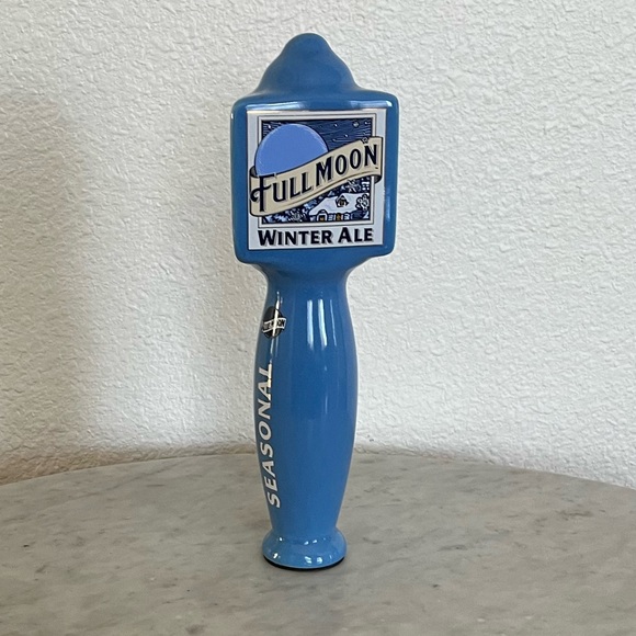 Blue FULL MOON 10" WINTER ALE Beer TAP HANDLE Ceramic Hand Made Man Cave - Picture 2 of 6